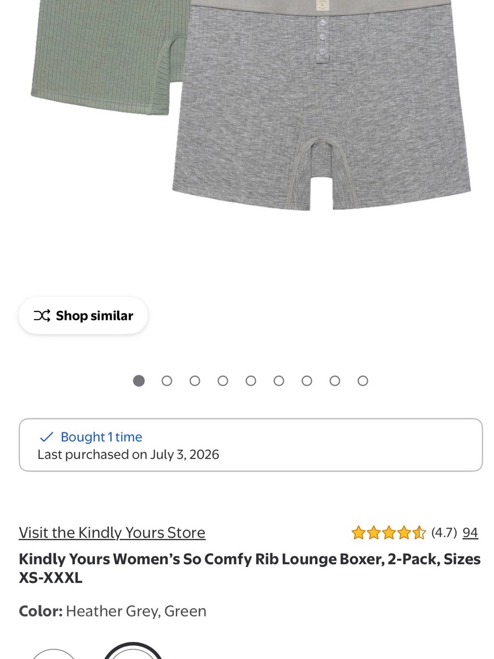 Ribbed Lounge Boxer 2-Pack in Heather Gray and Sage Green